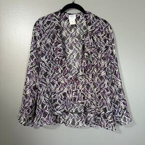Dorby Women's Vintage Purple Fairycore Semi-Sheer Cardigan - Size 8 - Blazer Top